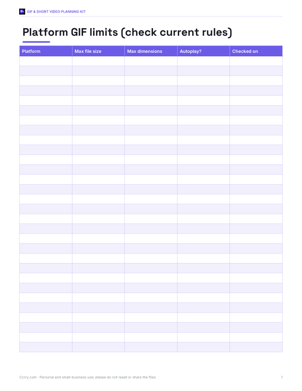 Preview of Printable GIF Limits Log