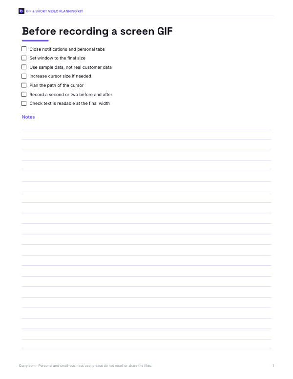 Preview of Screen Recording Checklist